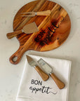 cutting board: wood-burned | bon appétit set