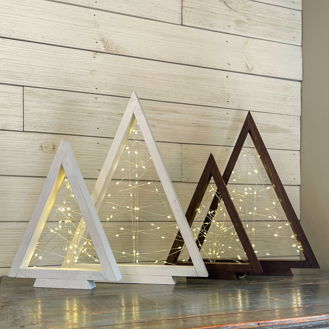 rustic triangle christmas tree