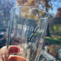 etched pint glass | various fun designs