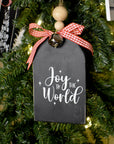 rustic christmas tree ornament with silver bell | black
