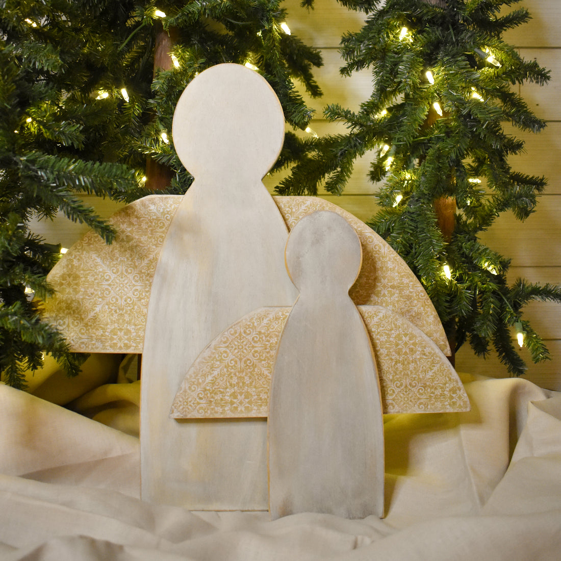 rustic angel with gold accents