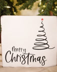 merry christmas with spiral tree and red star