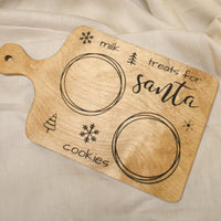 cutting board: wood-burned | treats for santa