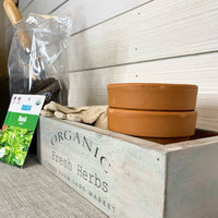 rustic brick-mold inspired wood box | organic herbs kit