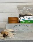 rustic brick-mold inspired wood box | organic herbs kit
