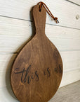 cutting board: wood-burned | this is us