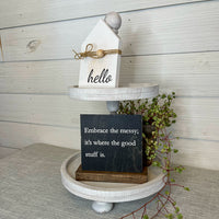 rustic tiered tray