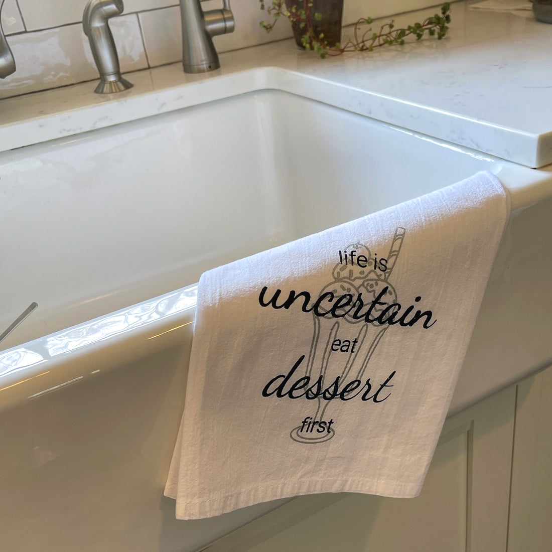 dish towel: assorted food and love sayings