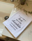 dish towel: assorted food and love sayings