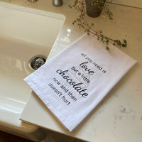 dish towel: assorted food and love sayings