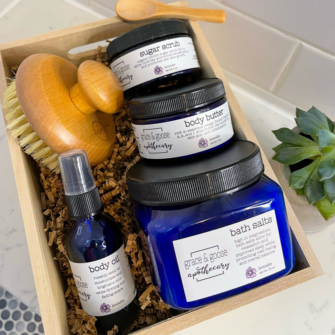 a grace & goose relaxing spa box set | lavender