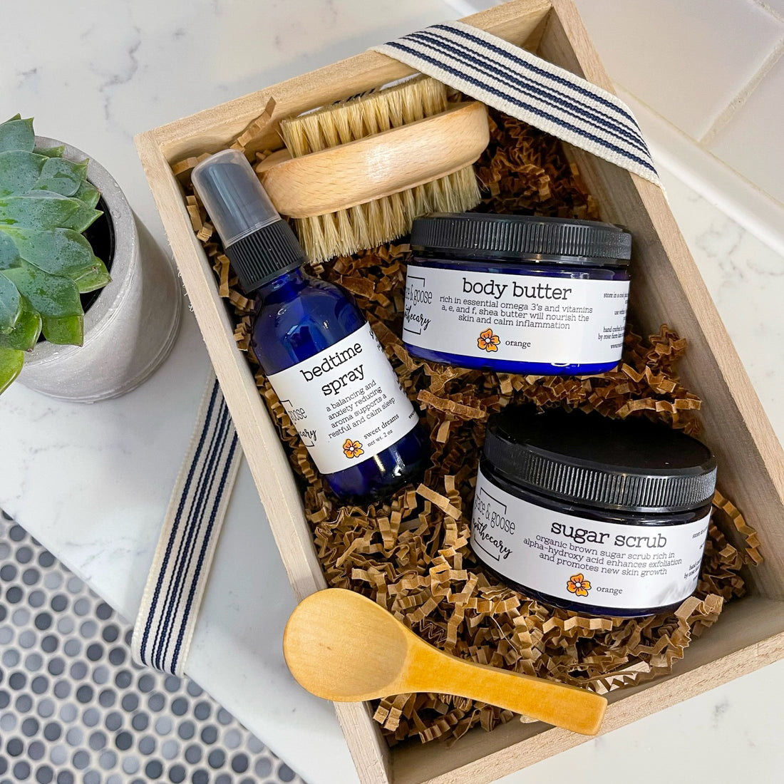 a grace & goose restorative spa box set | orange