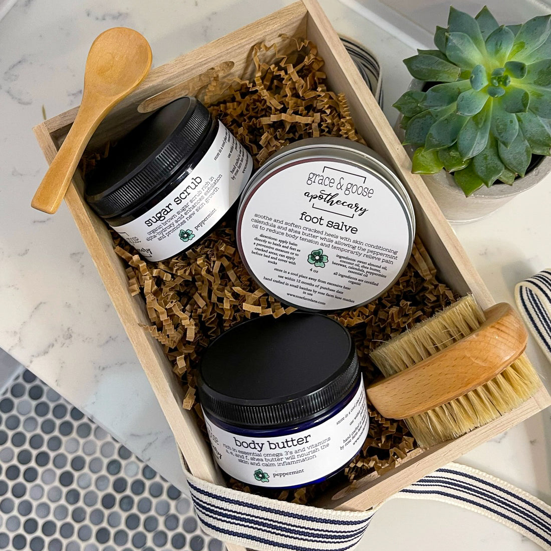 a grace & goose refreshing spa box set | peppermint