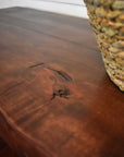 maple live edge bench / side table with black steel hairpin legs