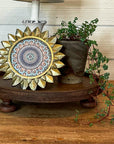 rustic wood riser | round