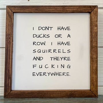 I don't have ducks. I have squirrels.