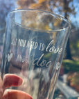 etched pint glass | various fun designs