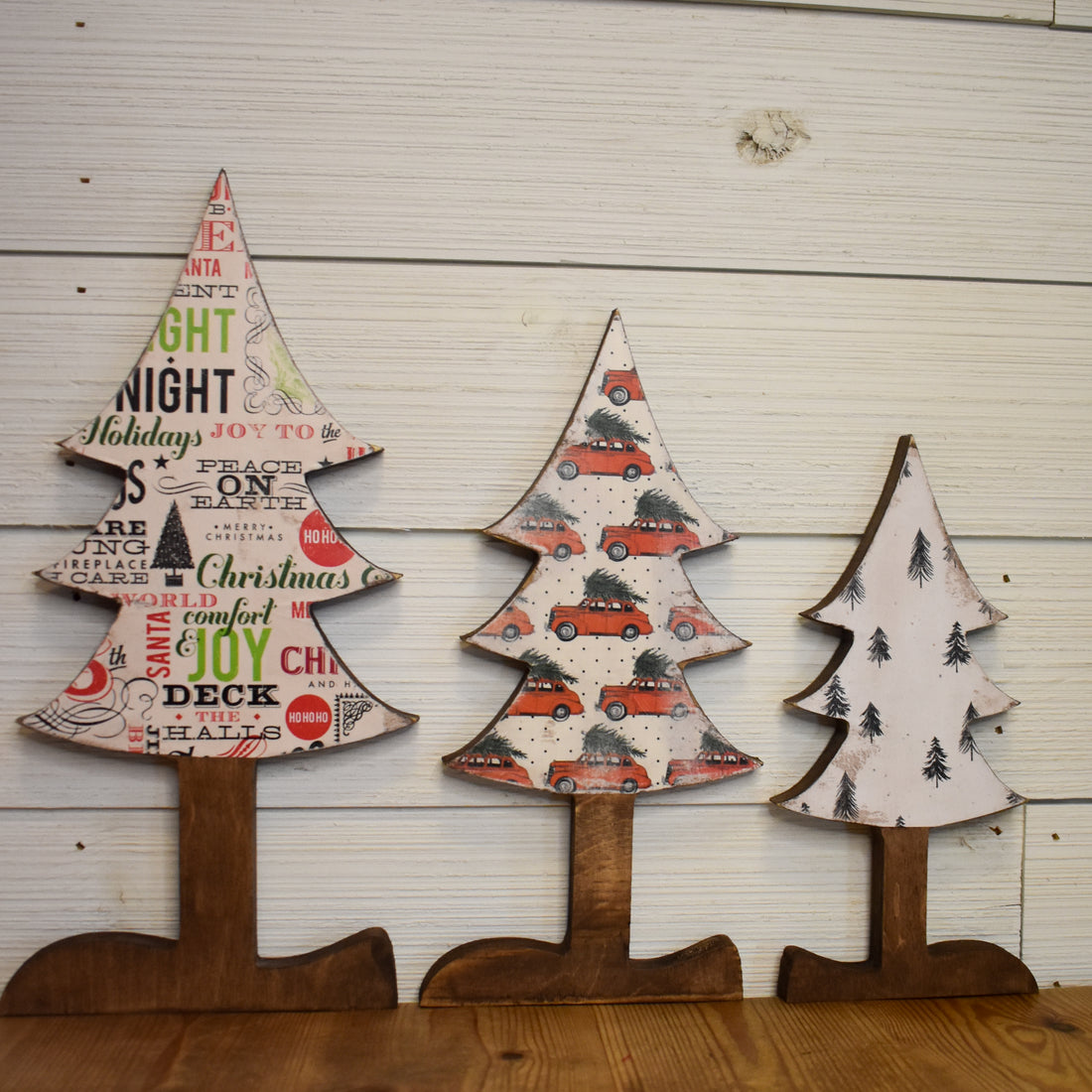 christmas trees, set of 3