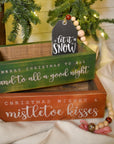 rustic tag with bead garland | black