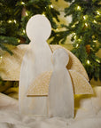 rustic angel with gold accents