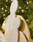 rustic angel with gold accents