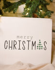 merry christmas with green checkered tree