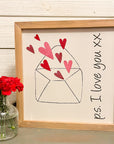 envelope with hearts, p.s. i love you