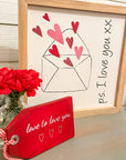 rustic tag in red, love to love you