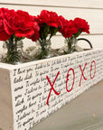 rustic brick-mold inspired wood box | i love you in many languages