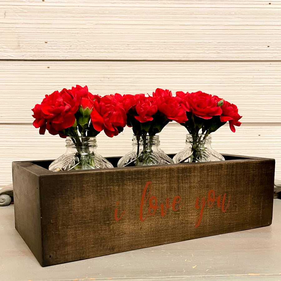 rustic brick-mold inspired wood box | i love you