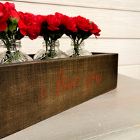 rustic brick-mold inspired wood box | i love you