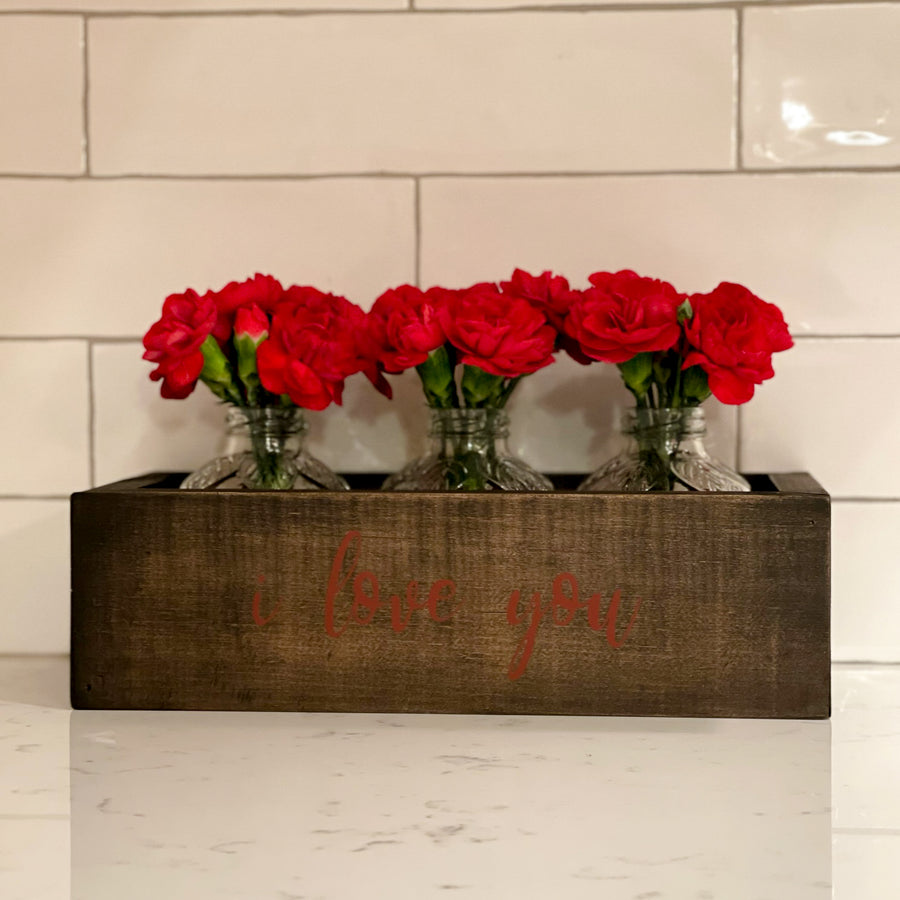 rustic brick-mold inspired wood box | i love you