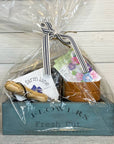 rustic brick-mold inspired wood box | organic flowers kit