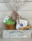 rustic brick-mold inspired wood box | organic herbs kit