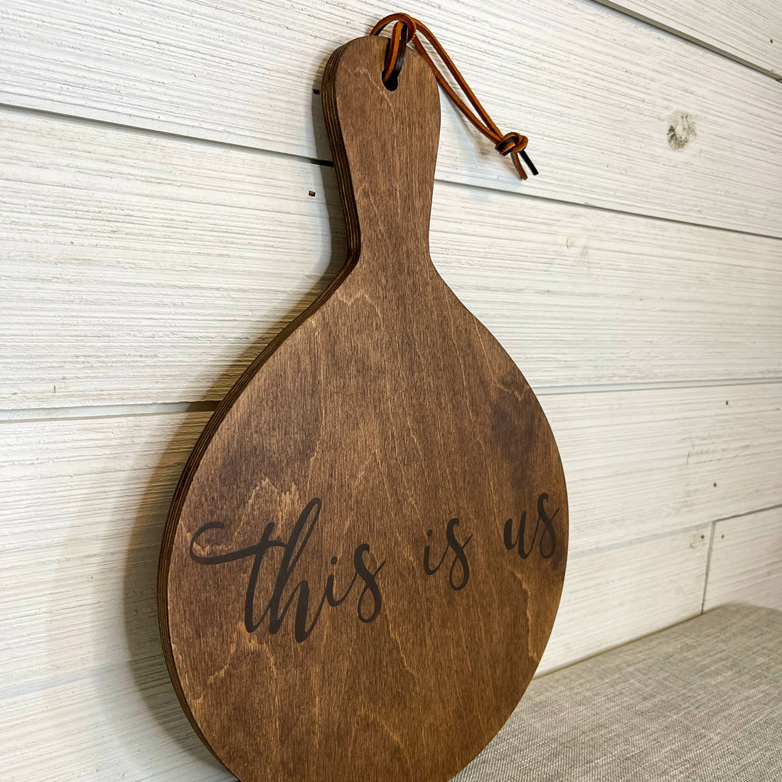 cutting board: wood-burned | this is us
