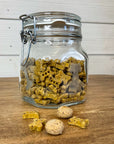 etched glass dog treat jar