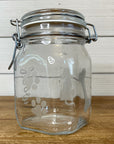 etched glass dog treat jar