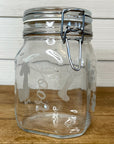 etched glass dog treat jar