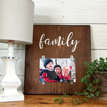 photo insert wood sign: family | i love you | this is us