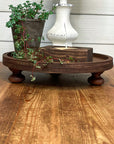 rustic wood riser | round