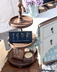 rustic tiered tray